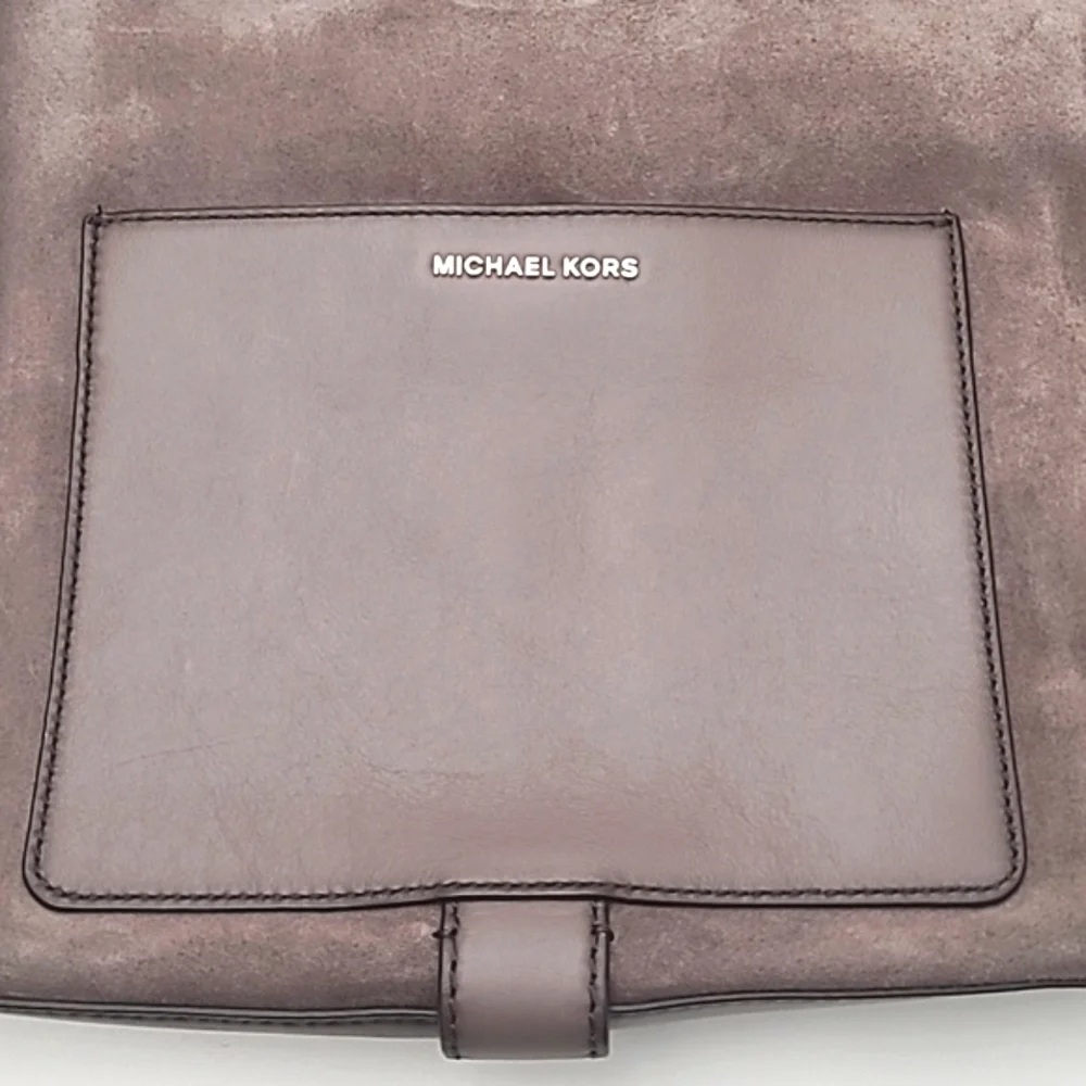 Michael Kors Quincy Hobo Bag Dark Caramel Shoulder Tote Suede Leather Logo NWOT